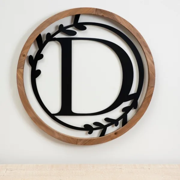Monogram Wall Decor-Kirkland's Home Wood And Metal Laurel Monogram D Plaque