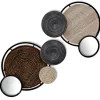Wall Plaques-Kirkland's Home Wood And Metal Plates With Mirrors, Set Of 2 Black/Brown