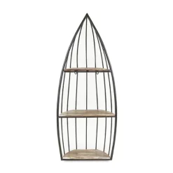 Shelves-Kirkland's Home Wood And Metal Row Boat Wall Shelf