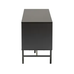 Tv Stands & Media Consoles-Kirkland's Home Wood And Metal Sliding Door Tv Stand Black