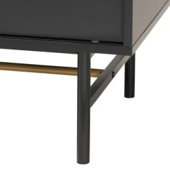 Tv Stands & Media Consoles-Kirkland's Home Wood And Metal Sliding Door Tv Stand Black