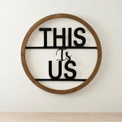 Wall Quotes & Signs-Kirkland's Home Wood And Metal This Is Us Round Plaque Black/Brown