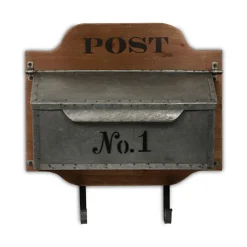 Wall Storage-Kirkland's Home Wood And Metal Wall Storage Mail Box With Hooks