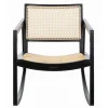 Accent Chairs-Kirkland's Home Wood And Natural Rattan Rocking Chair Black