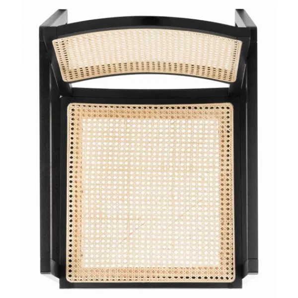 Accent Chairs-Kirkland's Home Wood And Natural Rattan Rocking Chair Black
