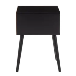 Accent & End Tables-Kirkland's Home Wood And Rattan Drawer Accent Table Black