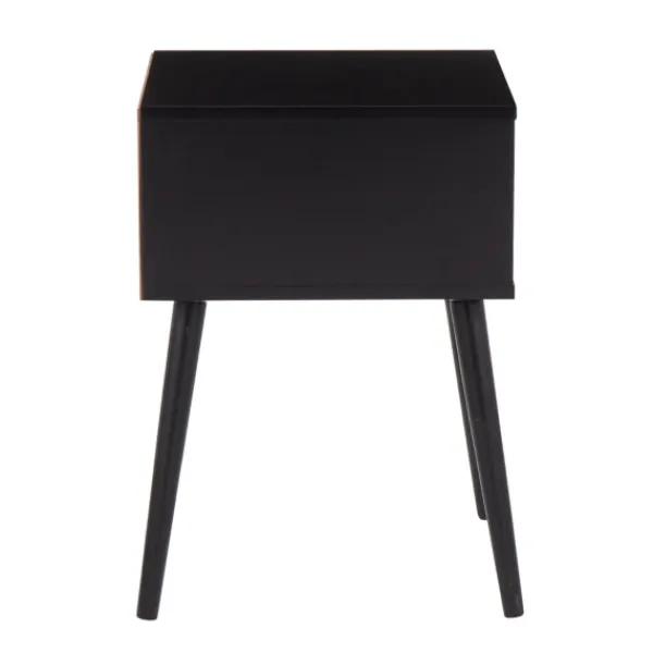 Accent & End Tables-Kirkland's Home Wood And Rattan Drawer Accent Table Black