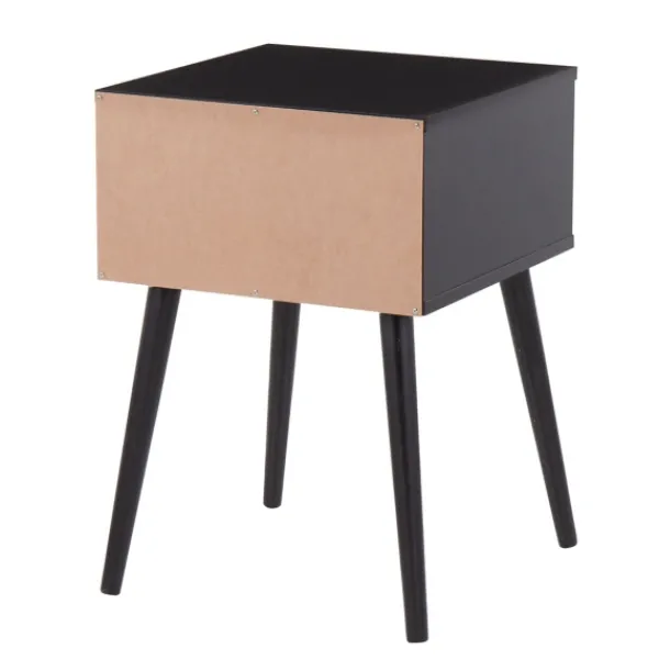 Accent & End Tables-Kirkland's Home Wood And Rattan Drawer Accent Table Black