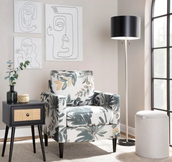 Accent & End Tables-Kirkland's Home Wood And Rattan Drawer Accent Table Black