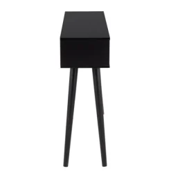 Entryway Furniture-Kirkland's Home Wood And Rattan 2-Drawer Console Table Black