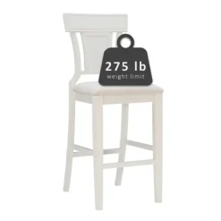 Bar Stools & Counter Height Stools-Kirkland's Home Wood And Rattan Upholstered Bar Stool White