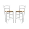 Bar Stools & Counter Height Stools-Kirkland's Home Wood And Seagrass Counter Stools, Set Of 2 White