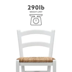 Bar Stools & Counter Height Stools-Kirkland's Home Wood And Seagrass Counter Stools, Set Of 2 White