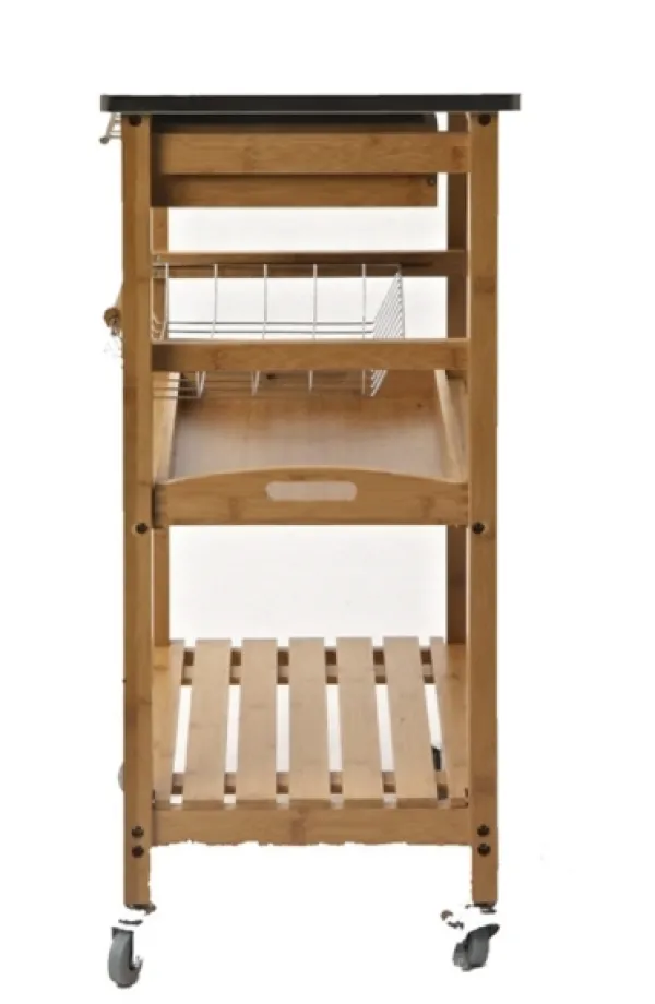 Kitchen Islands & Bar Carts-Kirkland's Home Wood And Stainless Steel 3-Tier Kitchen Cart Brown/Silver