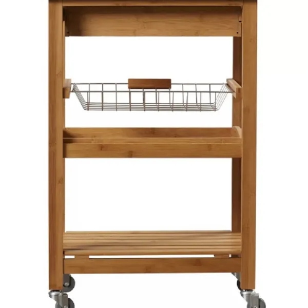 Kitchen Islands & Bar Carts-Kirkland's Home Wood And Stainless Steel 3-Tier Kitchen Cart Brown/Silver