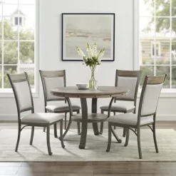 Dining Sets-Kirkland's Home Wood And Upholstered Chairs 5-Pc. Dining Set Gray