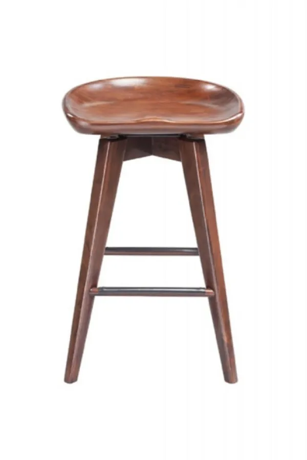 Bar Stools & Counter Height Stools-Kirkland's Home Wood Backless Swivel Counter Stool Brown