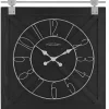 Clocks-Kirkland's Home Wood Barn Door Clock Black