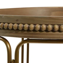 Accent & End Tables-Kirkland's Home Wood Beaded Nesting Side Tables, Set Of 2 Brown