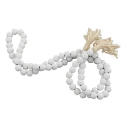Decorative Accents-Kirkland's Home Wood Beaded Tassel Garland White