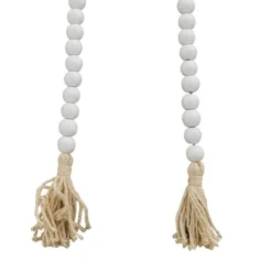 Decorative Accents-Kirkland's Home Wood Beaded Tassel Garland White