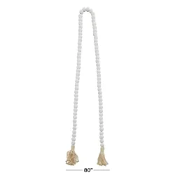 Decorative Accents-Kirkland's Home Wood Beaded Tassel Garland White