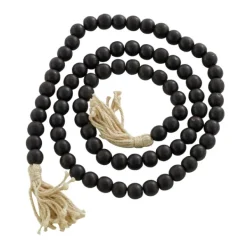 Decorative Accents-Kirkland's Home Wood Beaded Tassel Garland Black