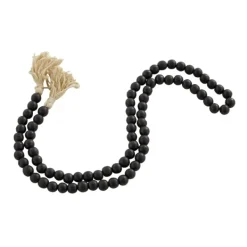 Decorative Accents-Kirkland's Home Wood Beaded Tassel Garland Black