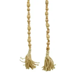 Decorative Accents-Kirkland's Home Wood Beads Cream Tassel Garland Brown