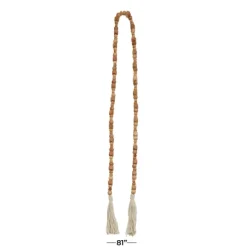 Decorative Accents-Kirkland's Home Wood Beads Cream Tassel Garland Brown