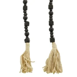Decorative Accents-Kirkland's Home Wood Beads Cream Tassel Garland Black