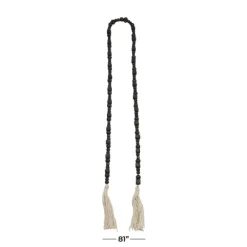 Decorative Accents-Kirkland's Home Wood Beads Cream Tassel Garland Black