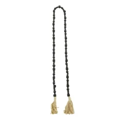 Decorative Accents-Kirkland's Home Wood Beads Cream Tassel Garland Black