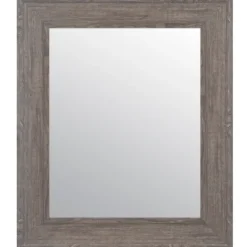Framed Mirrors-Kirkland's Home Wood Beveled Frame Wall Mirror Gray