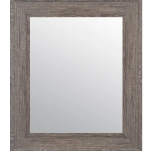 Framed Mirrors-Kirkland's Home Wood Beveled Frame Wall Mirror Gray