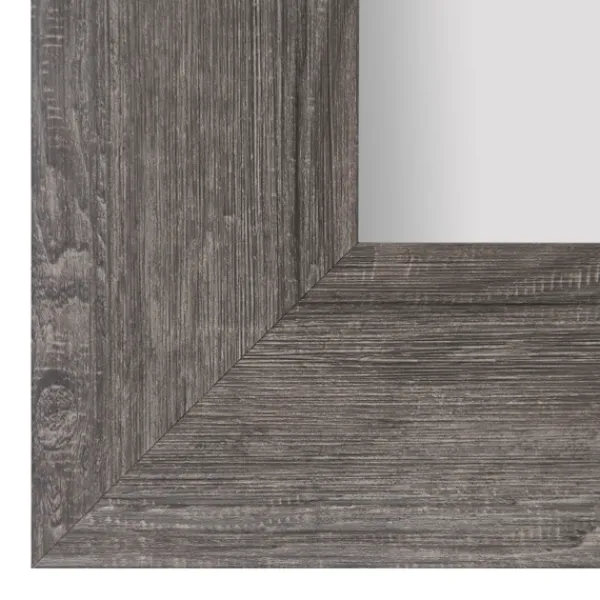 Framed Mirrors-Kirkland's Home Wood Beveled Frame Wall Mirror Gray