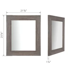 Framed Mirrors-Kirkland's Home Wood Beveled Frame Wall Mirror Gray