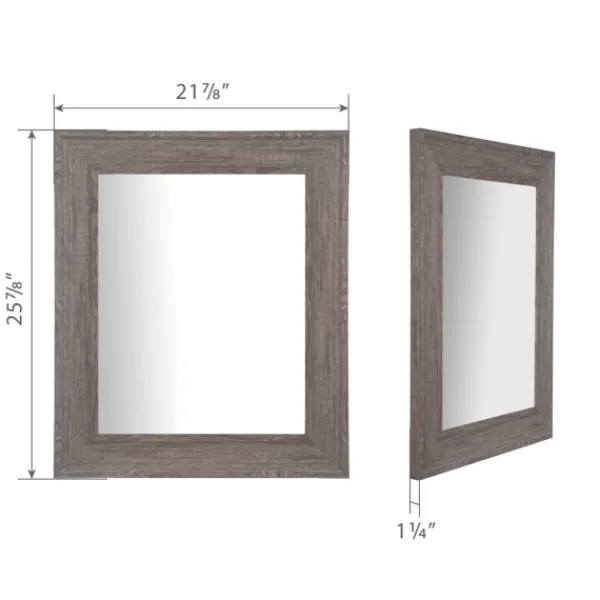 Framed Mirrors-Kirkland's Home Wood Beveled Frame Wall Mirror Gray