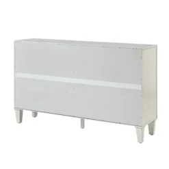 Cabinets & Sideboards-Kirkland's Home Wood Block Patterned 4-Door Sideboard White