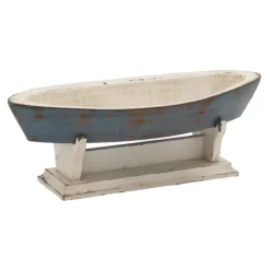 Statues & Figurines-Kirkland's Home Wood Boat Sculpture Blue