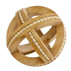 Bowl Filler-Kirkland's Home Wood Carved Bead Orbs, Set Of 3 Brown
