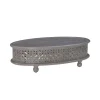 Coffee Tables-Kirkland's Home Wood Carved Medallion Coffee Table Gray