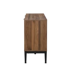 Cabinets & Sideboards-Kirkland's Home Wood Chevron 4-Door Sideboard Brown