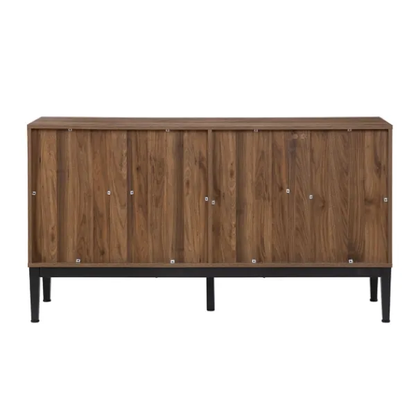 Cabinets & Sideboards-Kirkland's Home Wood Chevron 4-Door Sideboard Brown