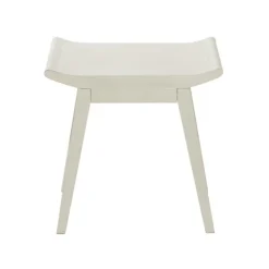 Benches & Ottomans-Kirkland's Home Wood Curved Seat Stool White