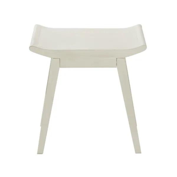 Benches & Ottomans-Kirkland's Home Wood Curved Seat Stool White