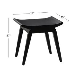 Benches & Ottomans-Kirkland's Home Wood Curved Seat Stool Black