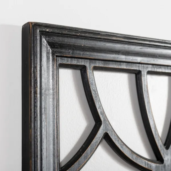 Wall Plaques-Kirkland's Home Wood Cutout Pattern Wall Plaque Black