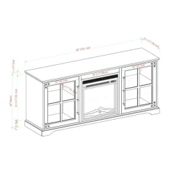 Tv Stands & Media Consoles-Kirkland's Home Wood 2-Door Led Fireplace Cabinet Gray
