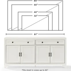Cabinets & Sideboards-Kirkland's Home Wood 4-Door Sideboard Cabinet White